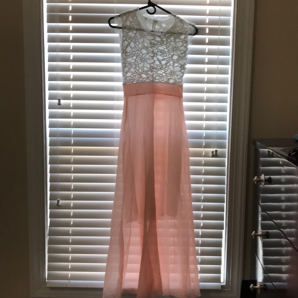 Small MIlk and Choco dress (white and coral color)